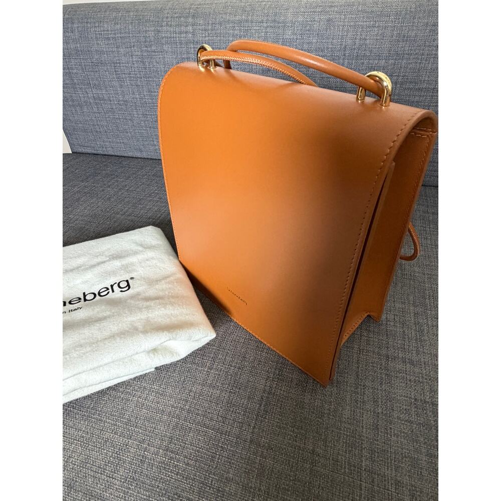 NWT Schoneberg Italy Cognac Leather Shoulder Bag Crossbody Purse Dust Bag - Picture 4 of 7